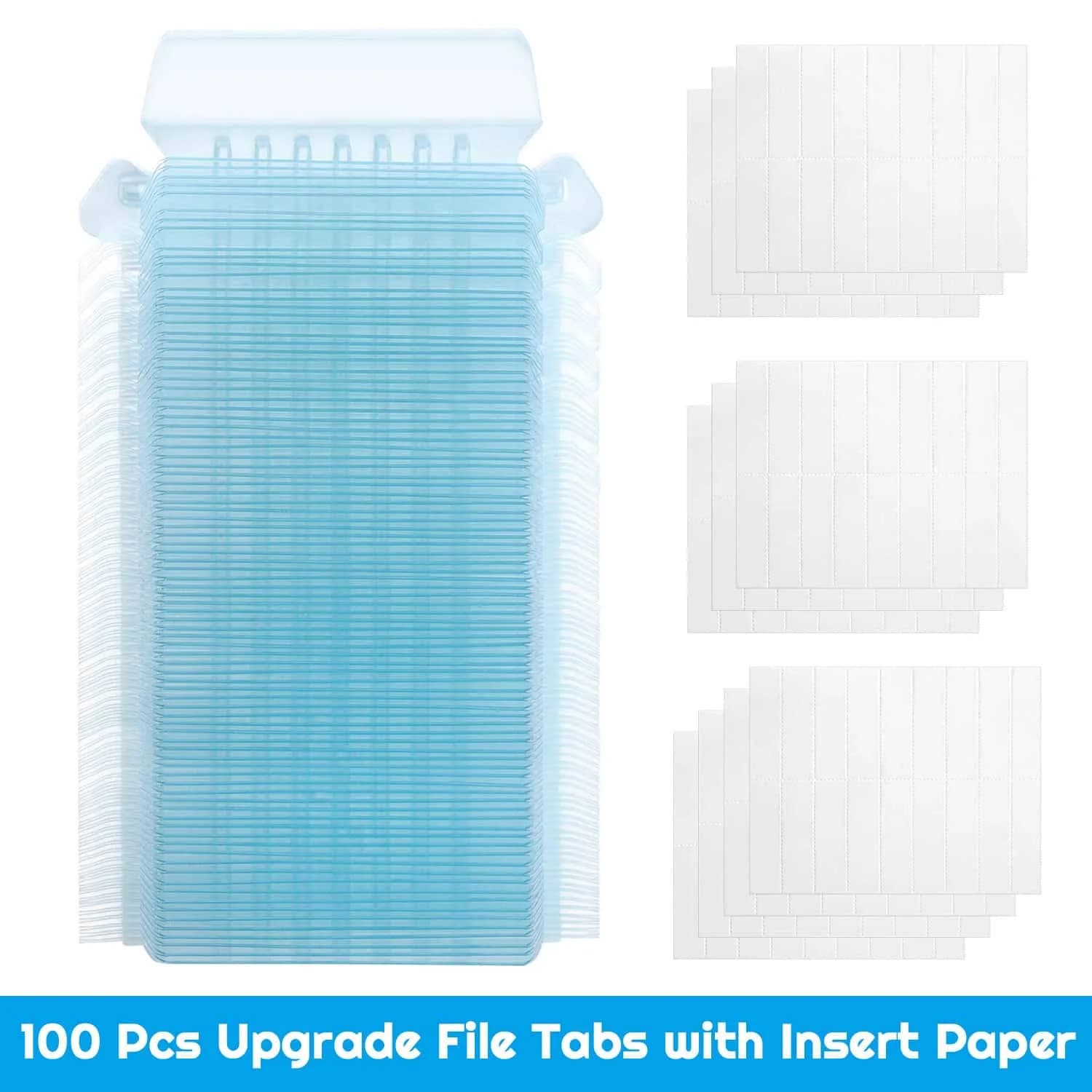 Selizo Hanging File Folder Tabs & Inserts 2" Wide | 100 Sets Value Pack for Easy Organization - view 2