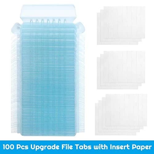 Selizo Hanging File Folder Tabs & Inserts 2" Wide | 100 Sets Value Pack for Easy Organization thumbnail 2