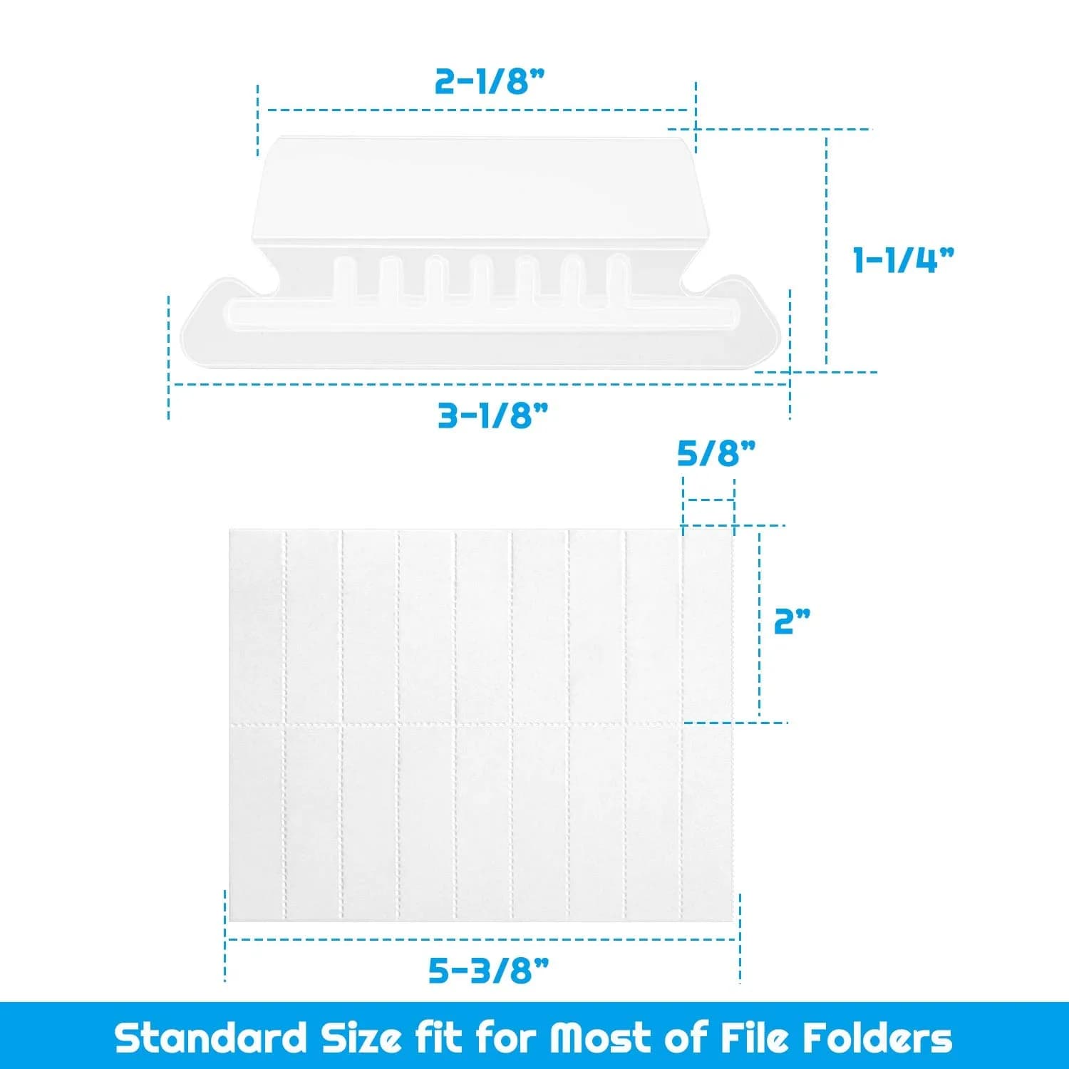 Selizo Hanging File Folder Tabs & Inserts 2" Wide | 100 Sets Value Pack for Easy Organization - view 3