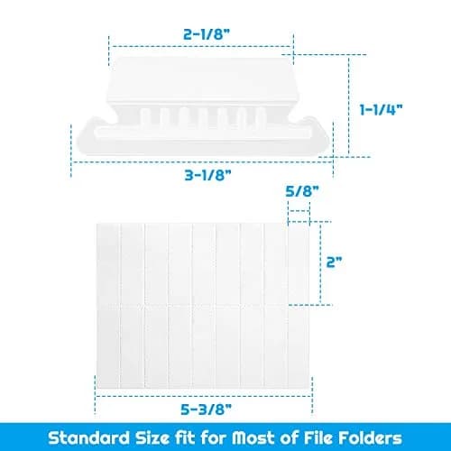 Selizo Hanging File Folder Tabs & Inserts 2" Wide | 100 Sets Value Pack for Easy Organization thumbnail 3