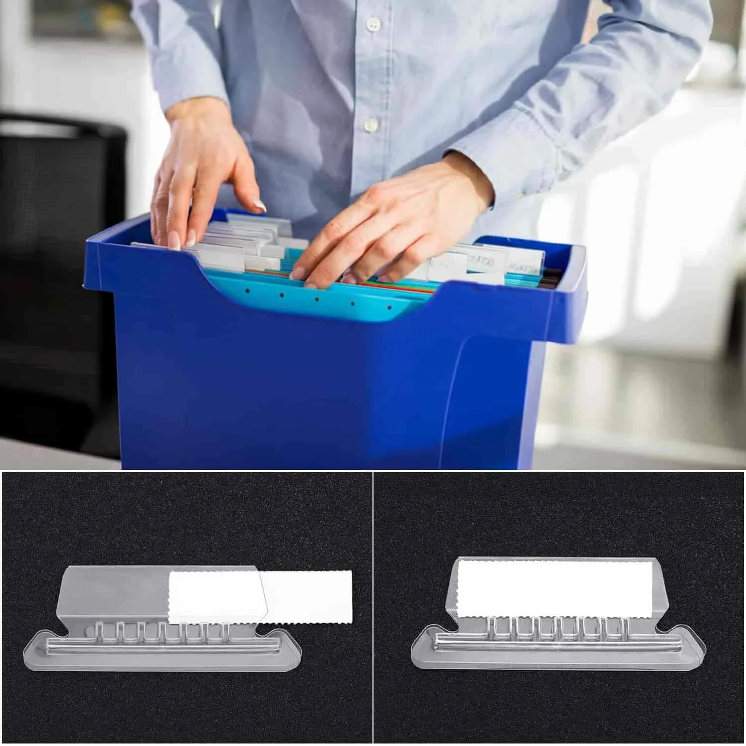 Selizo Hanging File Folder Tabs & Inserts 2" Wide | 100 Sets Value Pack for Easy Organization - view 4