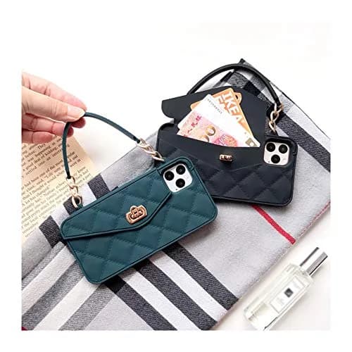 UnnFiko Black Wallet Case for iPhone 11 (6.1-inch) | Cute Shoulder Bag Design with Card Slots & Strap thumbnail 5