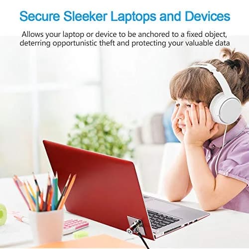 LORADAR Laptop Cable Lock - 6.7Ft Security Cable with Adhesive Anchors | Anti-Theft Device for Laptops, Tablets & Phones thumbnail 7