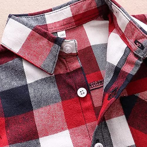 Goodplayer Kids Plaid Flannel Shirt 12-18 Months | Soft Cotton & Warm Long Sleeve thumbnail 4