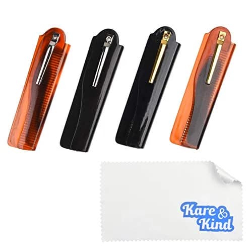 Kare & Kind Folding Pocket Comb 4 Pc Set (2 Brown, 2 Black) | Fine Tooth Styling for Hair, Beard, Mustache thumbnail 6