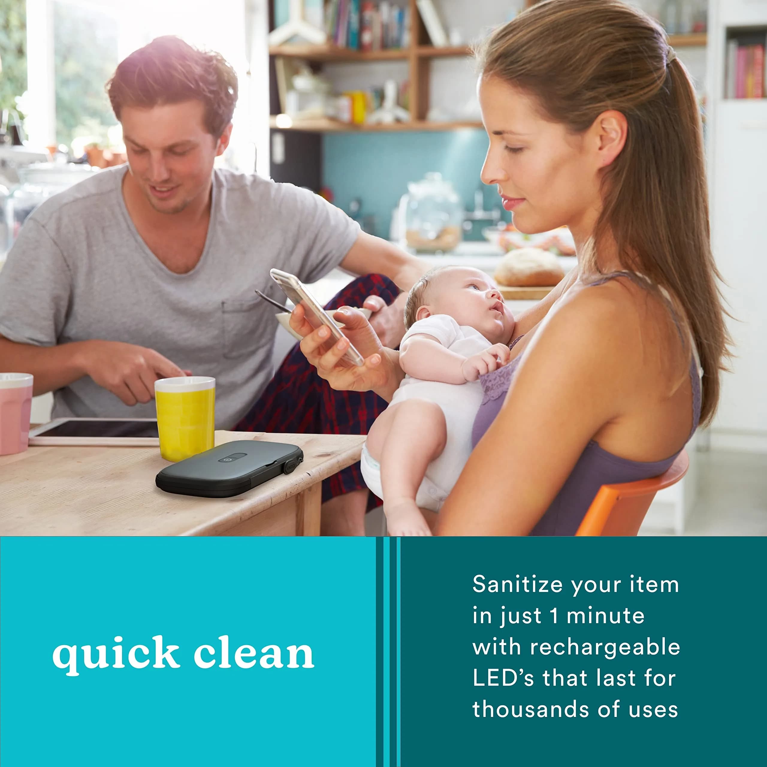 Homedics UV Clean Portable Sanitizer Box Black | Kills 99.9% of Contaminates - view 5