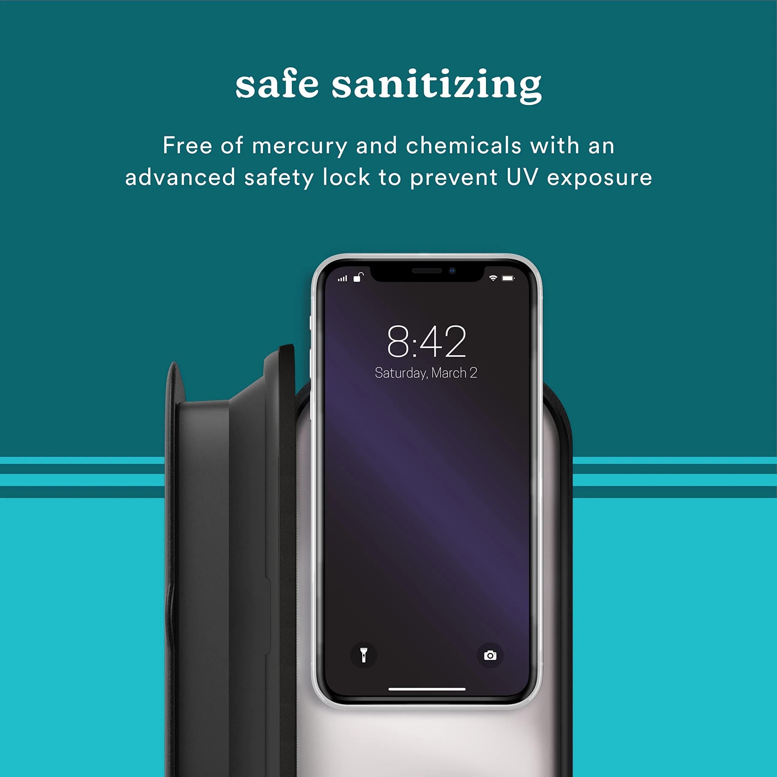 Homedics UV Clean Portable Sanitizer Box Black | Kills 99.9% of Contaminates - view 6
