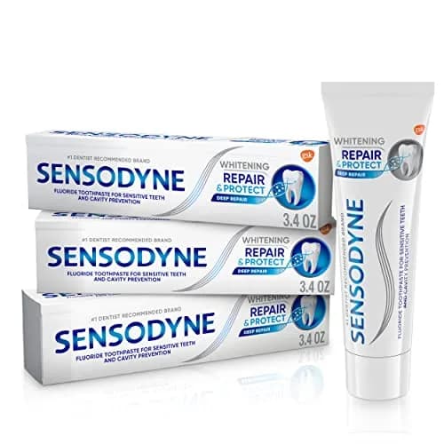 Sensodyne Repair and Protect Whitening Toothpaste 10.2ml (3.4 Fl Oz) Pack of 3 | Clinically Proven Sensitivity Relief & Enamel Repair thumbnail 1