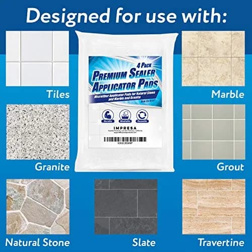 IMPRESA Microfiber Sealer Applicator Pads 5x4x1 in Black | Multi-Surface Grout & Tile Sealer Pads thumbnail 2