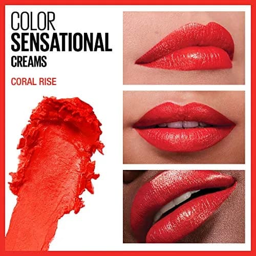 Maybelline Color Sensational Lipstick in Coral Rise - Creamy Hydrating Lip Color, 4g thumbnail 3
