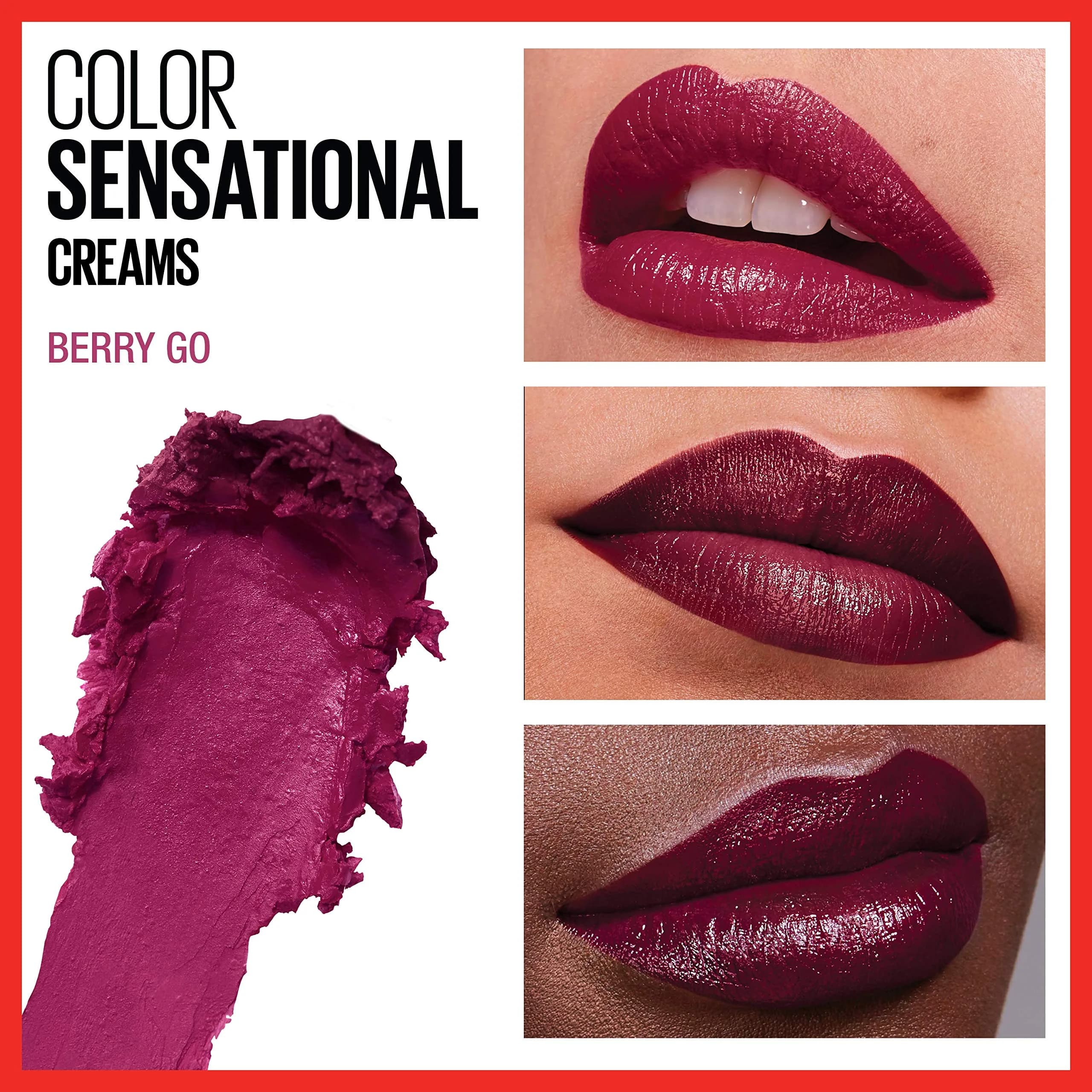 Maybelline Color Sensational Creamy Hydrating Lipstick in Berry Go, 4g (0.15 Oz) thumbnail 3