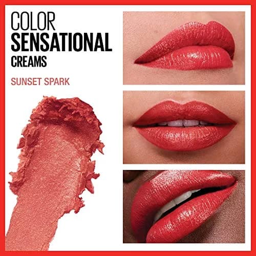 Maybelline New York Color Sensational Lipstick, Sunset Spark | Creamy Hydrating Lipstick with Shea Butter (0.15 oz / 4.25 g) thumbnail 3