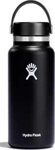 Hydro Flask Water Bottle - Insulated Stainless Steel - Wide Mouth Flex Lid, Non Spill, Leakproof in 32 Oz Black | Keeps Drinks Cold 24H & Hot 12H thumbnail 1