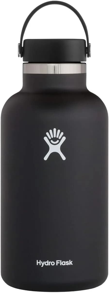 Hydro Flask Wide Flex Cap Black 64 Oz | Insulated Stainless Steel Water Bottle — Keeps Cold 24 Hrs, Hot 12 Hrs - main product image