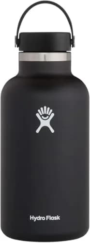 Hydro Flask Wide Flex Cap Black 64 Oz | Insulated Stainless Steel Water Bottle — Keeps Cold 24 Hrs, Hot 12 Hrs thumbnail 1