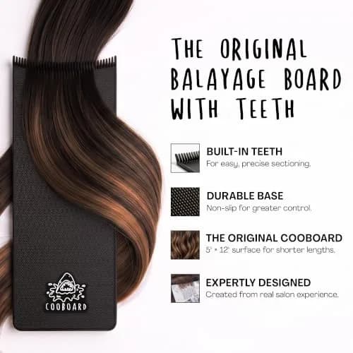 Cooboard Balayage Board with Teeth | Original Hair Highlighting Paddle, 12 in x 5 in | Easy to Clean, Lightweight, Black thumbnail 2