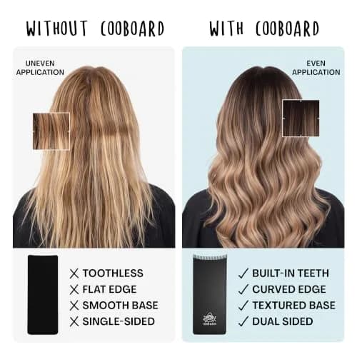 Cooboard Balayage Board with Teeth | Original Hair Highlighting Paddle, 12 in x 5 in | Easy to Clean, Lightweight, Black thumbnail 3