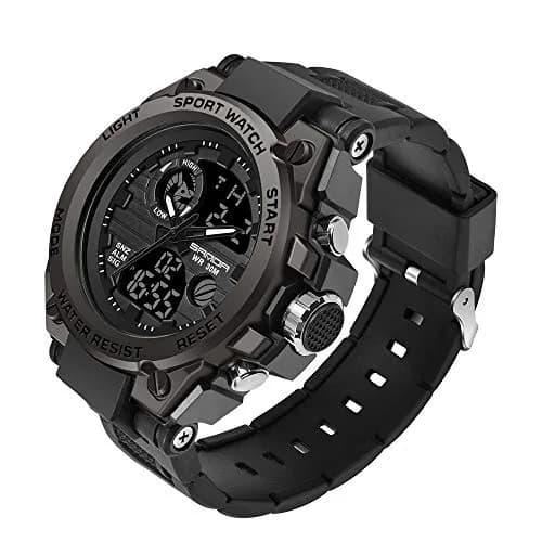 AIMES Men's Military Waterproof Digital Watch 53mm | Dual Time, LED Backlight, Shock Resistant thumbnail 1