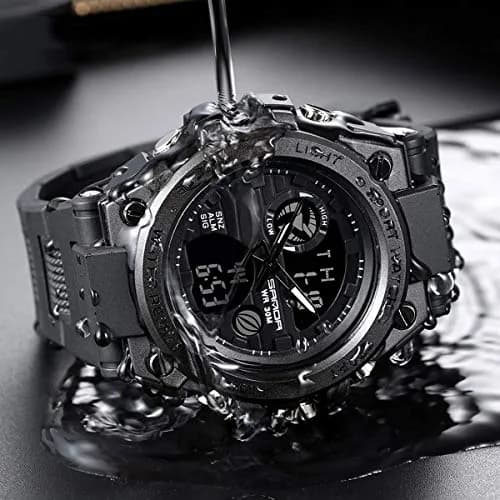 AIMES Men's Military Waterproof Digital Watch 53mm | Dual Time, LED Backlight, Shock Resistant thumbnail 6