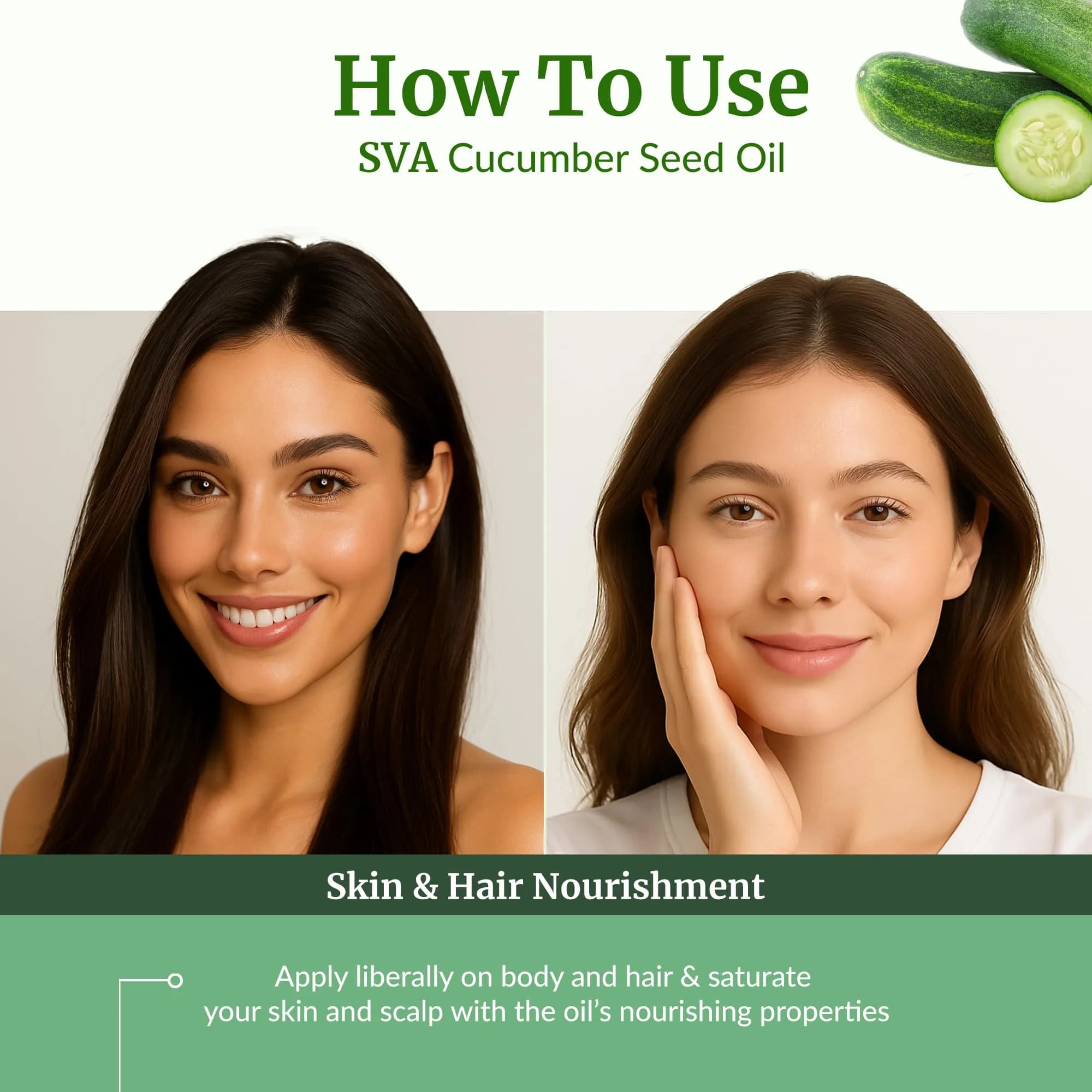 SVA ORGANICS Cucumber Seed Carrier Oil 118 ml (4 Fl Oz) | Pure, Cold-Pressed, Natural Moisturizer for Skin & Hair - view 5