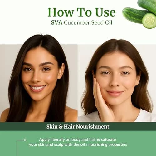 SVA ORGANICS Cucumber Seed Carrier Oil 118 ml (4 Fl Oz) | Pure, Cold-Pressed, Natural Moisturizer for Skin & Hair thumbnail 5