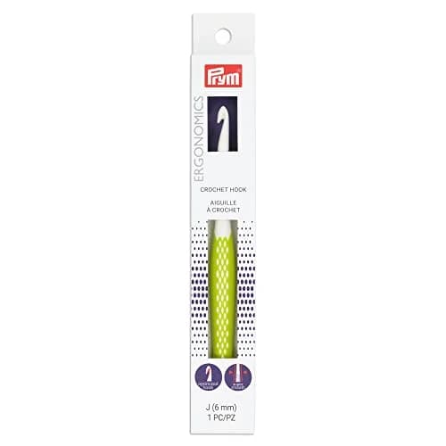 Prym Ergonomic Crochet Hook J/6mm (Plastic, Rubber) | Smooth Glide & Comfortable Grip thumbnail 1