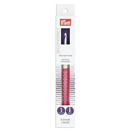 Prym Ergonomic Crochet Hook G, Size G6/4mm, Rubber Handle with Smooth Transition | Made in Germany — 4mm