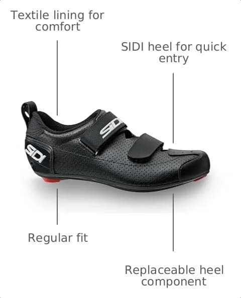 Sidi T-5 Air Tri Shoes - Men's, Black/Black, 42.5 | Carbon Composite Sole for Triathlon Performance thumbnail 4