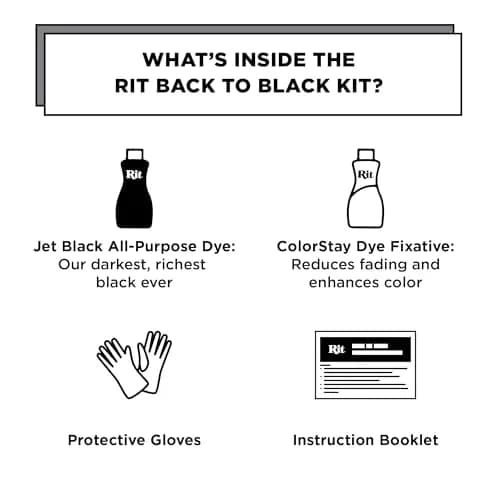 Rit Back to Black Dye Kit | Restores Faded Black Clothing | 16 Fl Oz (473 ml) thumbnail 2