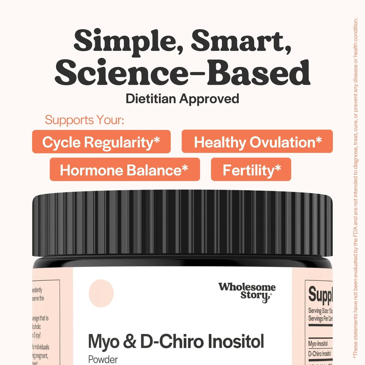 Wholesome Story Myo-Inositol & D-Chiro Inositol Powder | 2000mg:50mg Ratio, 90 Servings | Supports Hormonal Balance & Ovarian Function - view 3