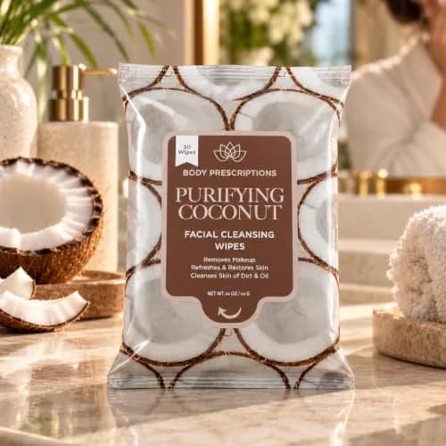 Body Prescriptions Makeup Remover Wipes - Bulk Pack, Gentle Cleansing Wipes for Easy Makeup Removal, Mint, Rosehip, Vitamin C, Lavender & Coconut | All Skin Types thumbnail 8