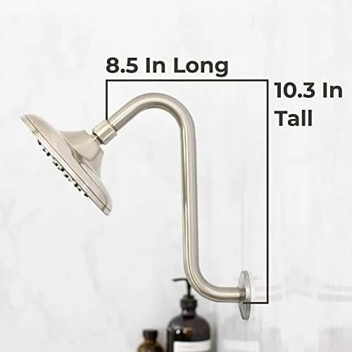 JS Jackson Supplies 10.5 Inch Shower Arm Extension with Flange, Brushed Nickel | Raises Showerhead 10.5 Inches thumbnail 5