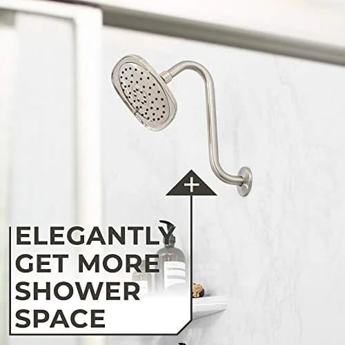 JS Jackson Supplies 10.5 Inch Shower Arm Extension with Flange, Brushed Nickel | Raises Showerhead 10.5 Inches thumbnail 7