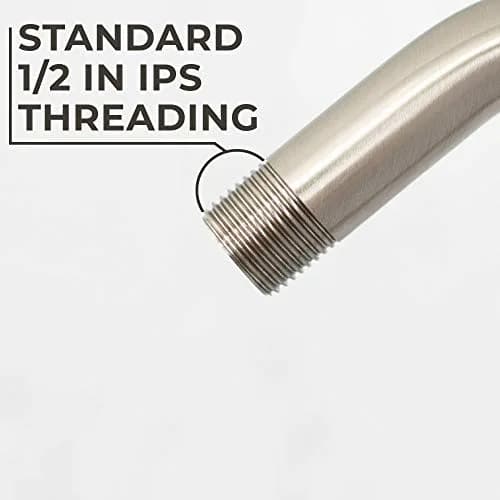 JS Jackson Supplies 10.5 Inch Shower Arm Extension with Flange, Brushed Nickel | Raises Showerhead 10.5 Inches thumbnail 8