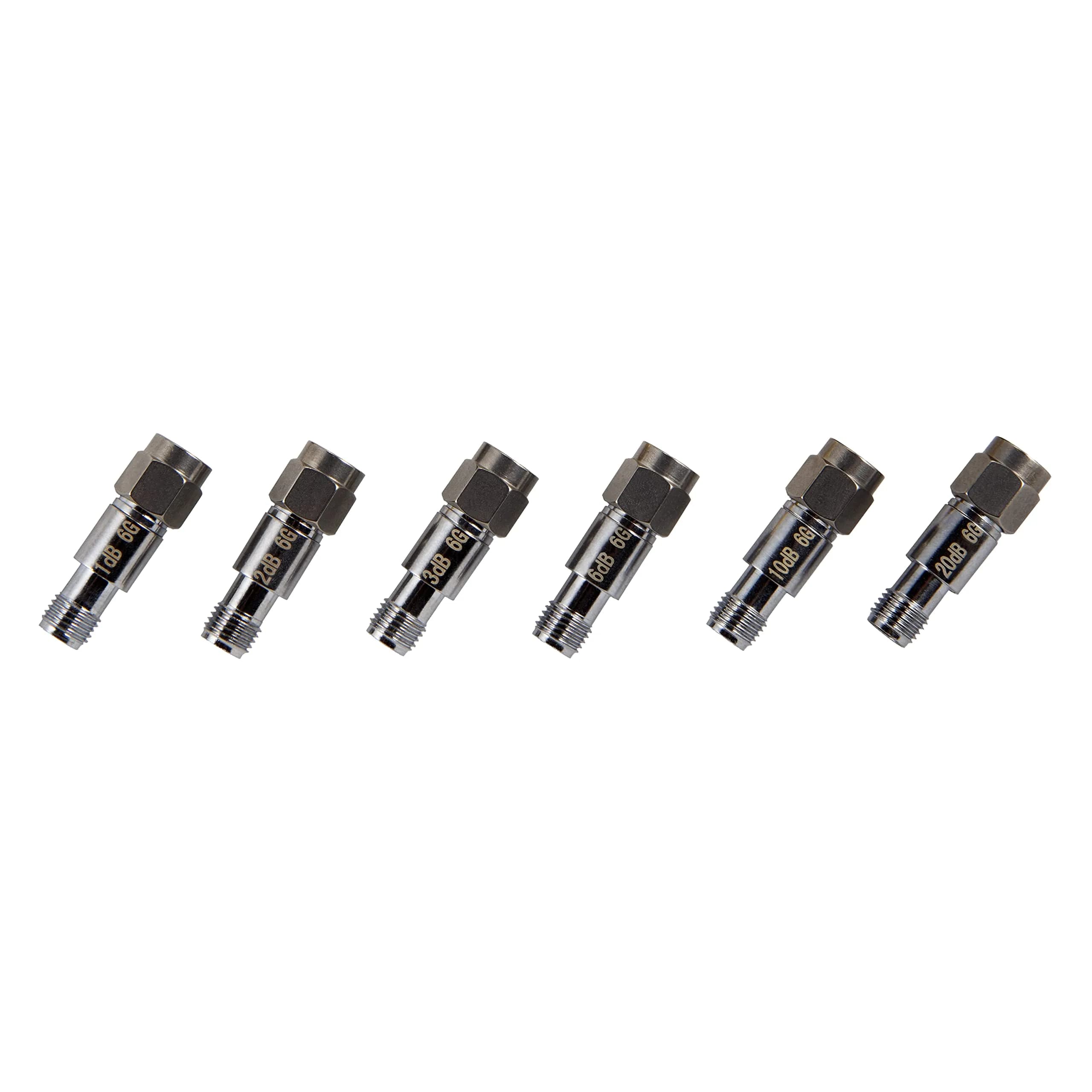 NooElec SMA Attenuator Kit - 6pc 2W 50 Ohm In-Line Attenuators | 1dB to 42dB Linear Attenuation