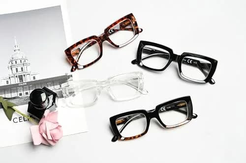 Eyekepper Oversized Square Reading Glasses for Women +1.75 | Stylish Frames with Spring Hinges thumbnail 7