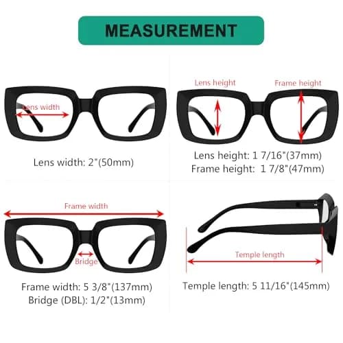 Eyekepper Oversized Square Reading Glasses for Women +1.75 | Stylish Frames with Spring Hinges thumbnail 3