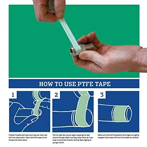 Gasoila Green PTFE Thread Seal Tape 1/2 Inch x 260 Inch | Leak-Proof, High-Density, Non-Toxic, 3 Pack thumbnail 4