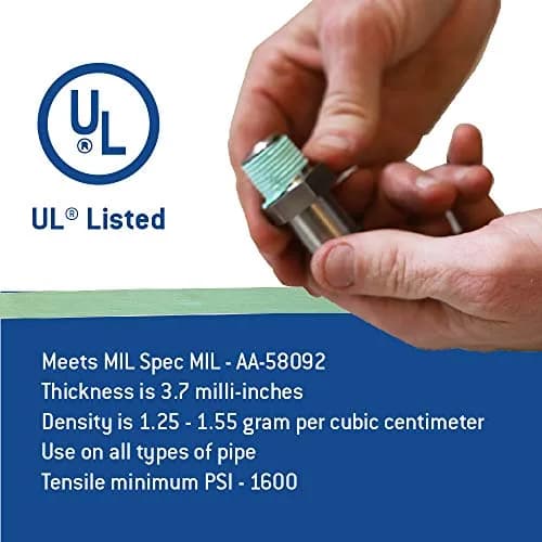 Gasoila Green PTFE Thread Seal Tape 1/2 Inch x 260 Inch | Leak-Proof, High-Density, Non-Toxic, 3 Pack thumbnail 6