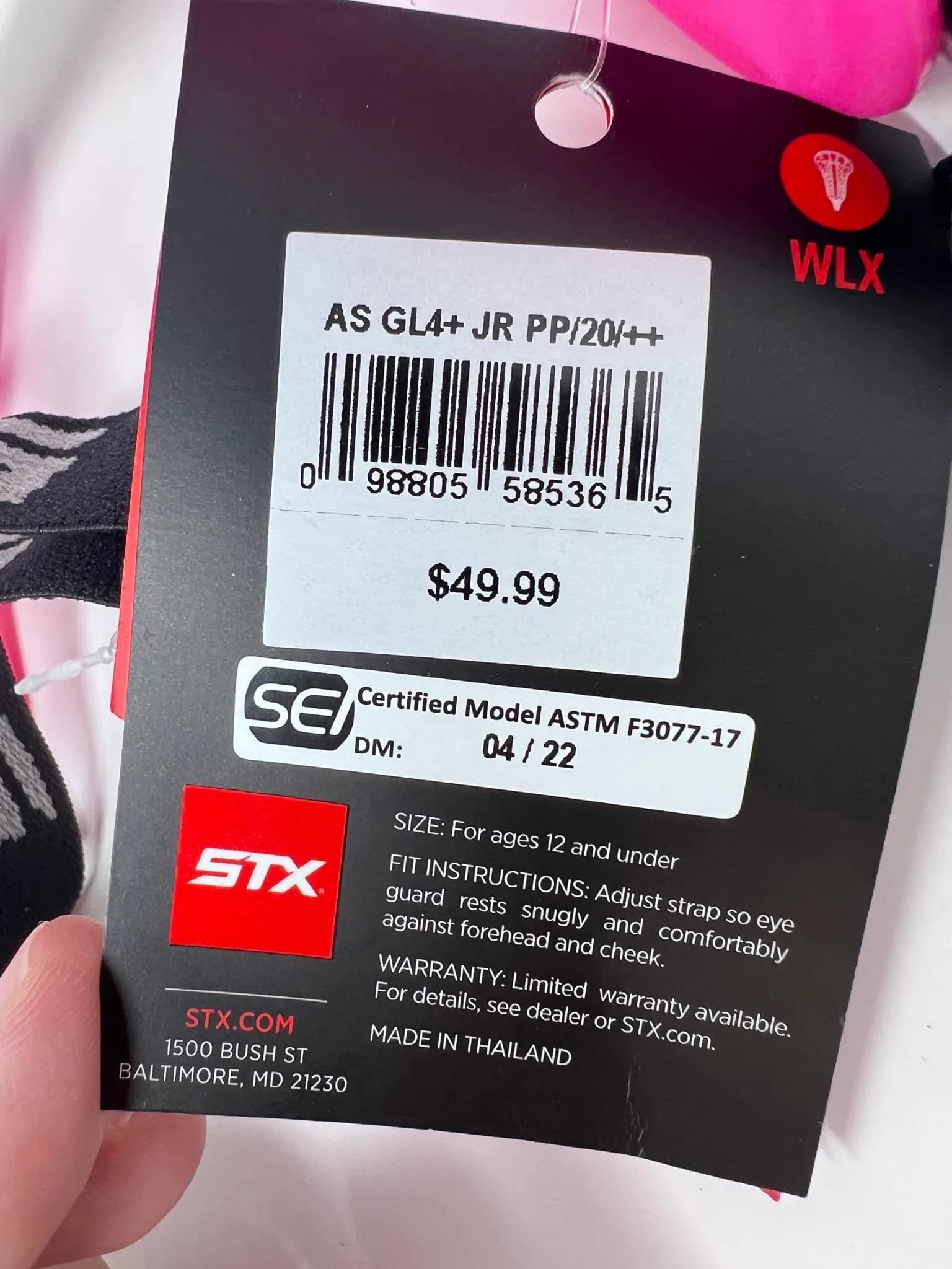 STX 4Sight+ S Adult Lacrosse Goggles in Punch | SEI Certified ASTM F3077-177 - view 4