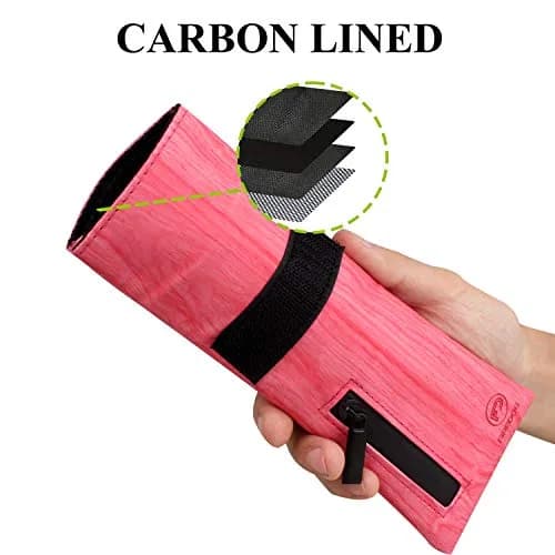 FIREDOG Smell Proof Bag with Carbon Lining, 15.5 cm (6 inch) Red | Odor Proof Travel Pouch for Stash Storage thumbnail 3