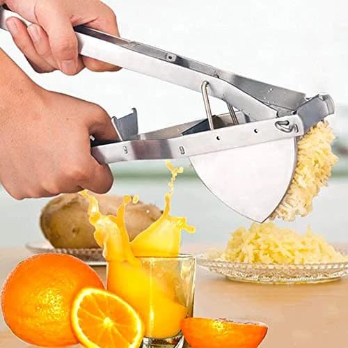 LHS Stainless Steel Potato Ricer and Masher, Heavy Duty Commercial Food Masher, Ergonomic Comfort Grip, Extra Large Capacity, Dishwasher Safe (Black) | 0.6 kg (1.32 lb) thumbnail 6
