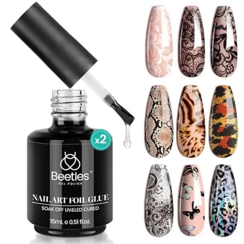Beetles Nail Foil Glue 15ml | Easy DIY Nail Art Transfer with Long-Lasting Adhesion thumbnail 1