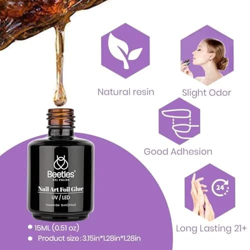 Beetles Nail Foil Glue 15ml | Easy DIY Nail Art Transfer with Long-Lasting Adhesion thumbnail 8