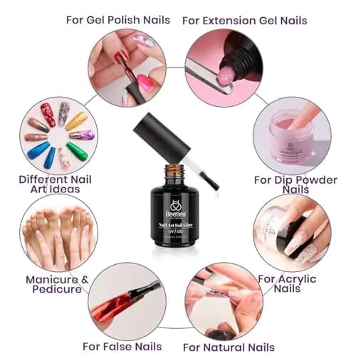 Beetles Nail Foil Glue 15ml | Easy DIY Nail Art Transfer with Long-Lasting Adhesion thumbnail 2