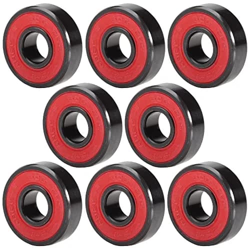 FUSHIBEARING 8x22x7mm ABEC-9 Red Sealed Ball Bearings for Skateboard | High Speed 608-2RS, Impact-Resistant Steel Cage, 8 Pcs thumbnail 1