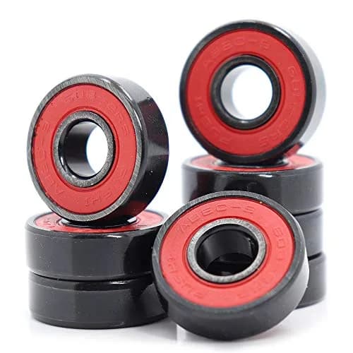 FUSHIBEARING 8x22x7mm ABEC-9 Red Sealed Ball Bearings for Skateboard | High Speed 608-2RS, Impact-Resistant Steel Cage, 8 Pcs thumbnail 6