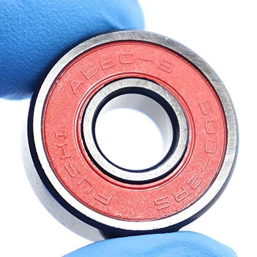 FUSHIBEARING 8x22x7mm ABEC-9 Red Sealed Ball Bearings for Skateboard | High Speed 608-2RS, Impact-Resistant Steel Cage, 8 Pcs thumbnail 2
