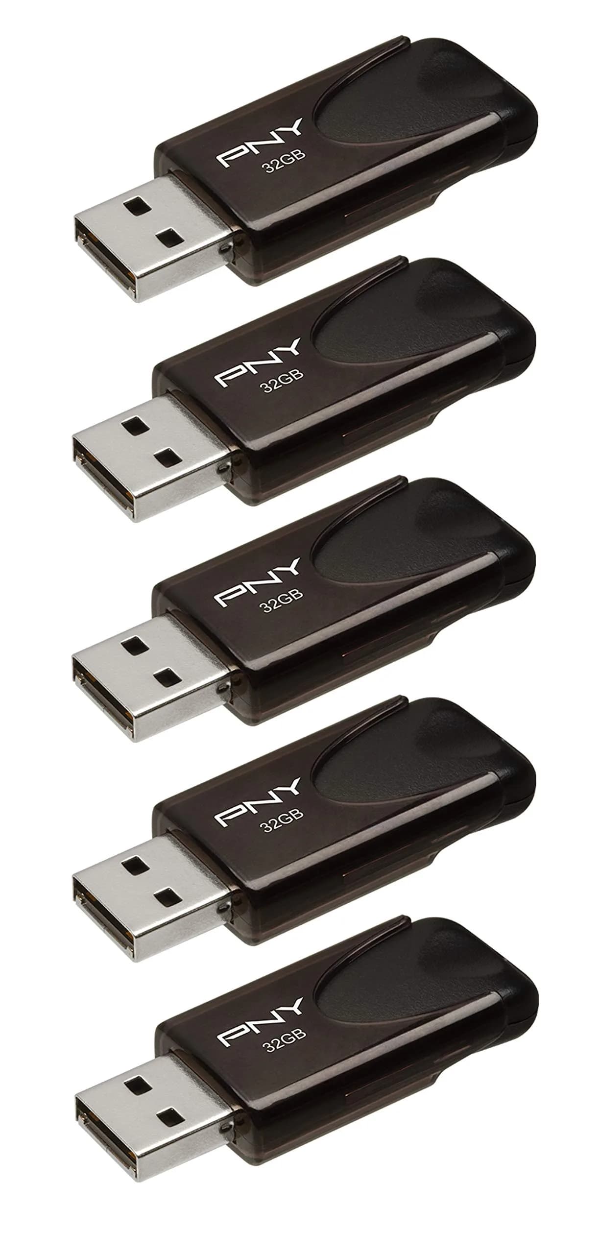 PNY Attaché 4 USB 2.0 Flash Drive 5-Pack 32GB (160GB Total) | Essential Mobile Storage for Work & School - main product image