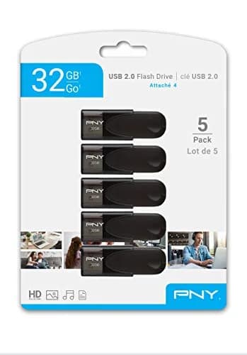 PNY Attaché 4 USB 2.0 Flash Drive 5-Pack 32GB (160GB Total) | Essential Mobile Storage for Work & School thumbnail 5